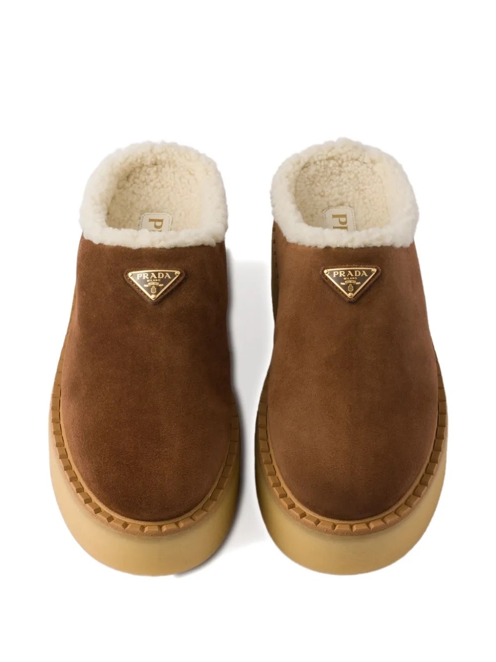 Prada Evolve Genuine Shearling Clog Brown - Picture 4 of 14